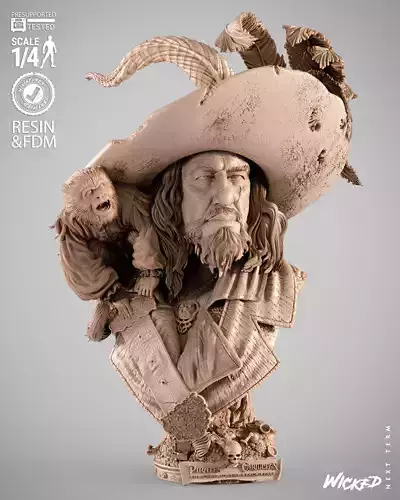 Wicked Movies Barbossa Portrait Bust 3D print model