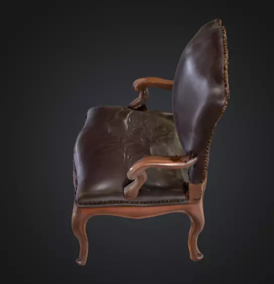 Vintage Elegance Chair Low-poly 3D model_15