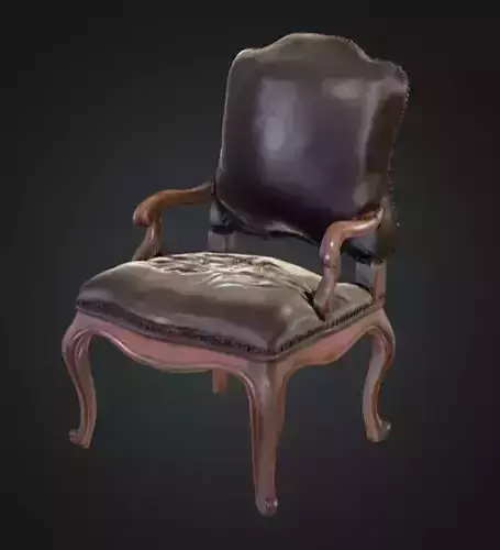 Vintage Elegance Chair Low-poly 3D model