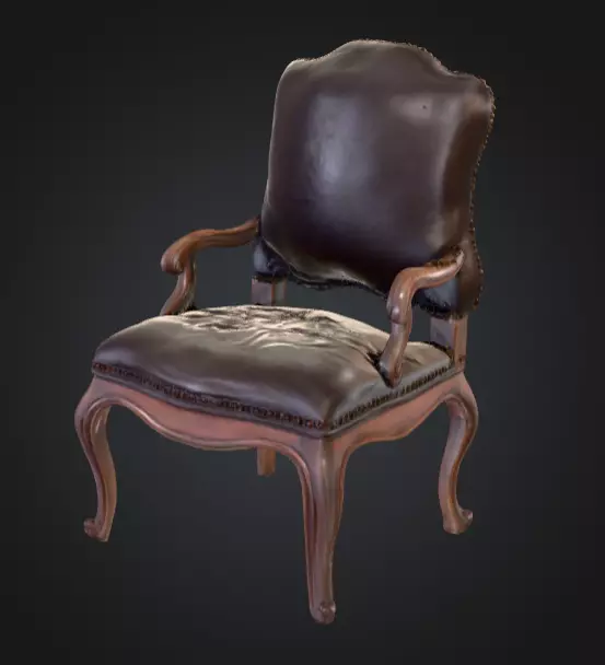 Vintage Elegance Chair Low-poly 3D model_0