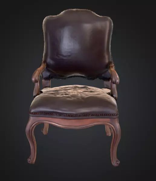 Vintage Elegance Chair Low-poly 3D model_1
