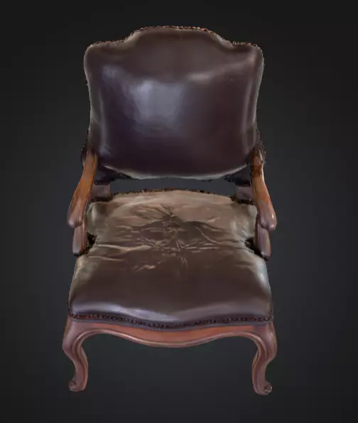 Vintage Elegance Chair Low-poly 3D model_9