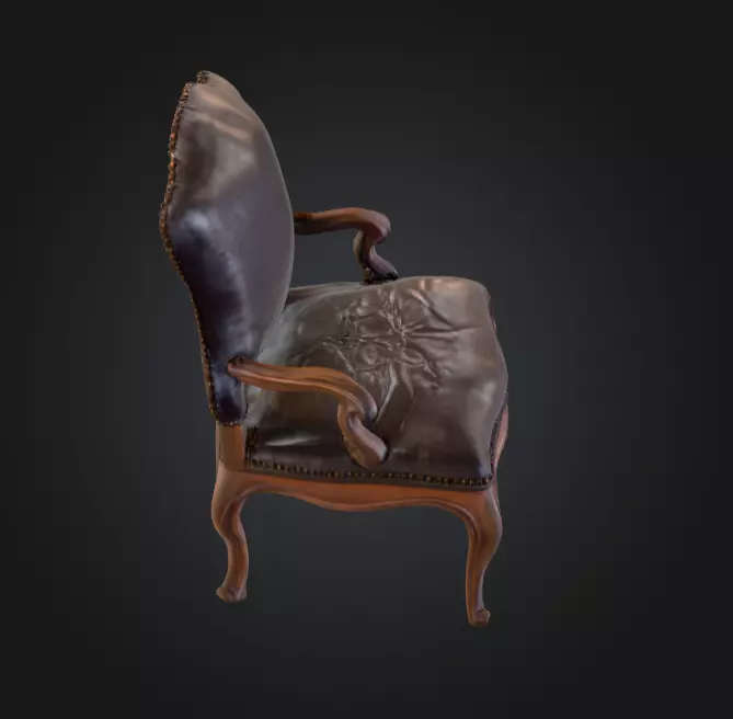 Vintage Elegance Chair Low-poly 3D model_11