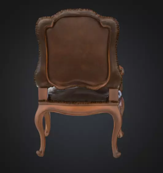 Vintage Elegance Chair Low-poly 3D model_5