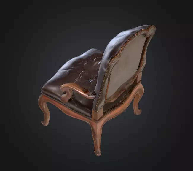 Vintage Elegance Chair Low-poly 3D model_14
