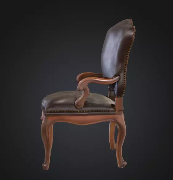 Vintage Elegance Chair Low-poly 3D model_7