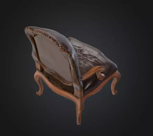 Vintage Elegance Chair Low-poly 3D model_12