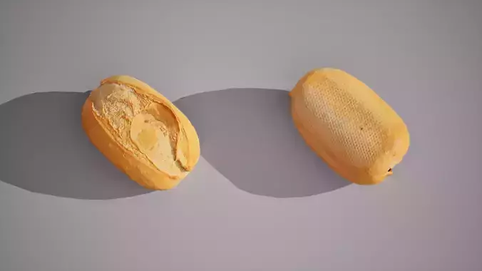 Low -Poly Bun Game ready model 3K triangles  PBR Low-poly 3D model 7