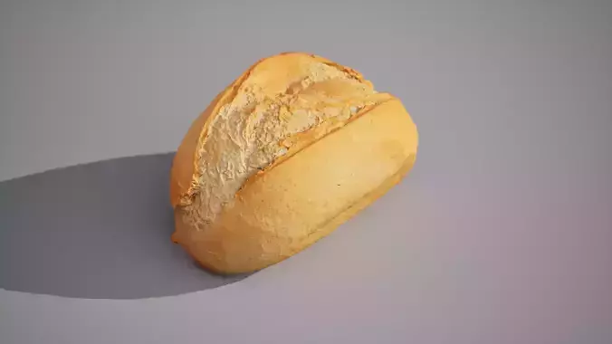 Low -Poly Bun Game ready model 3K triangles  PBR Low-poly 3D model 5