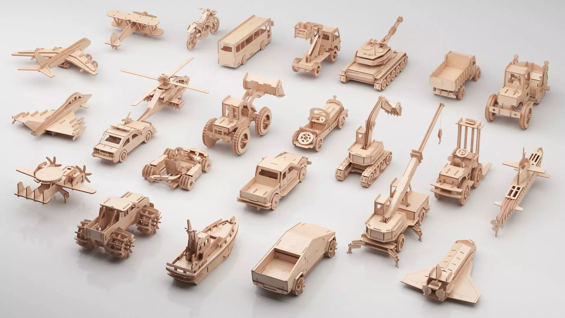 Wooden Toy Collection 3D model_1