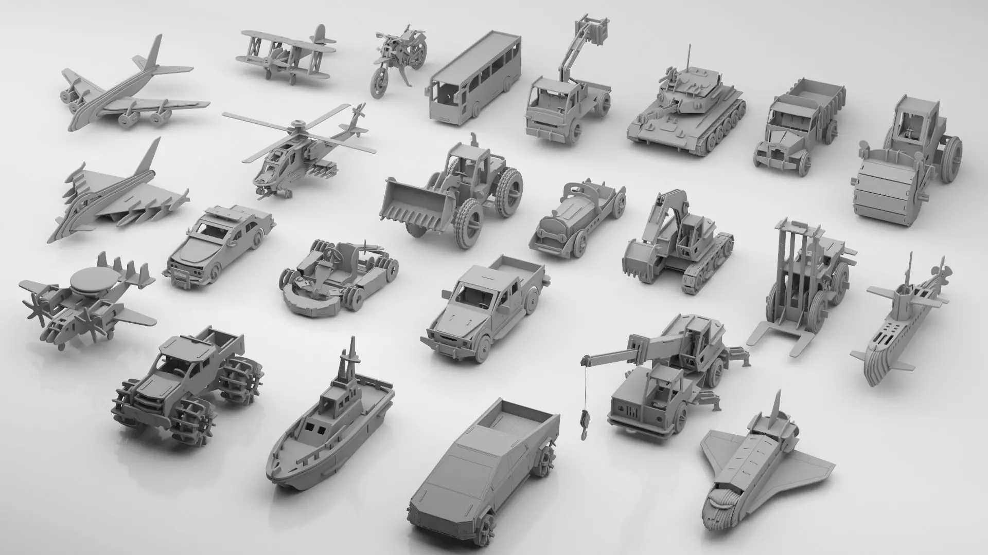 Wooden Toy Collection 3D model_2