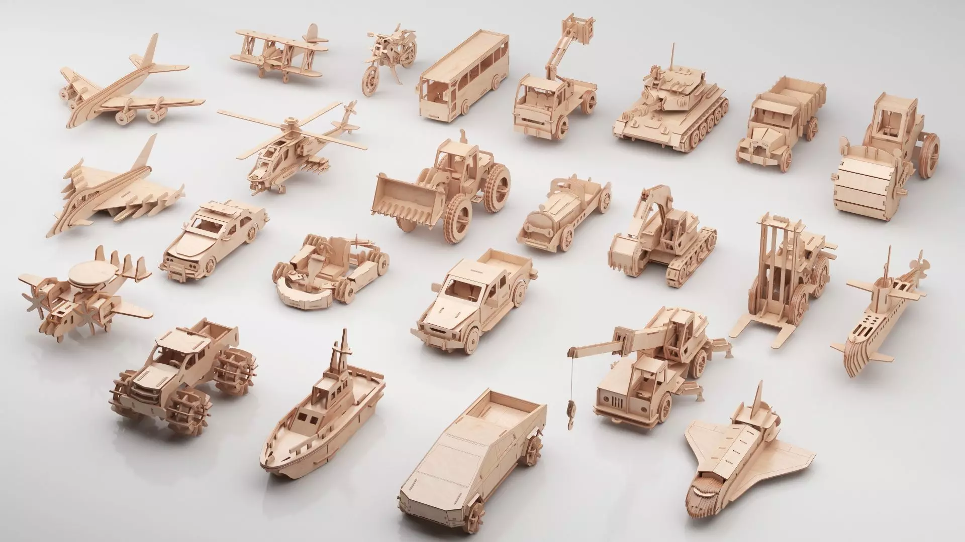 Wooden Toy Collection 3D model_0