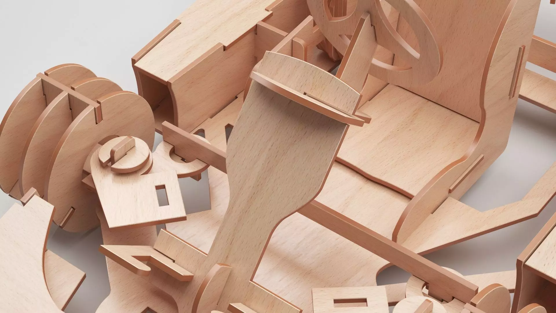 Wooden Toy Collection 3D model_38