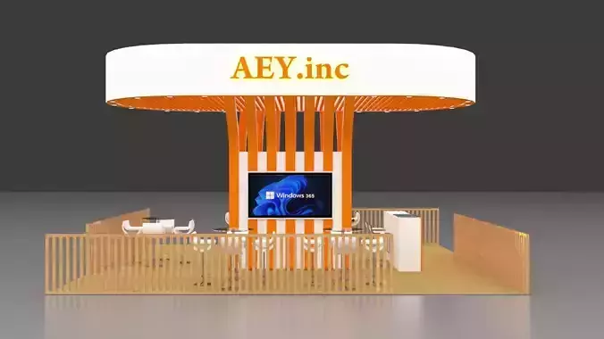 8 meter x 8 meter Exhibition stand Display stand island 3D model