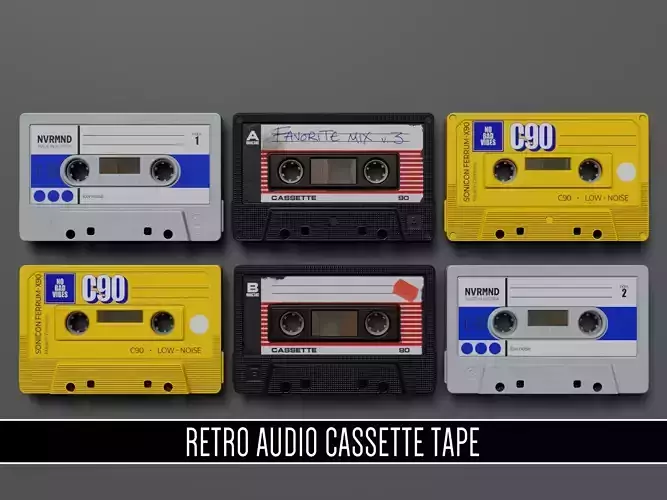 Retro Audio Cassette Tape Set