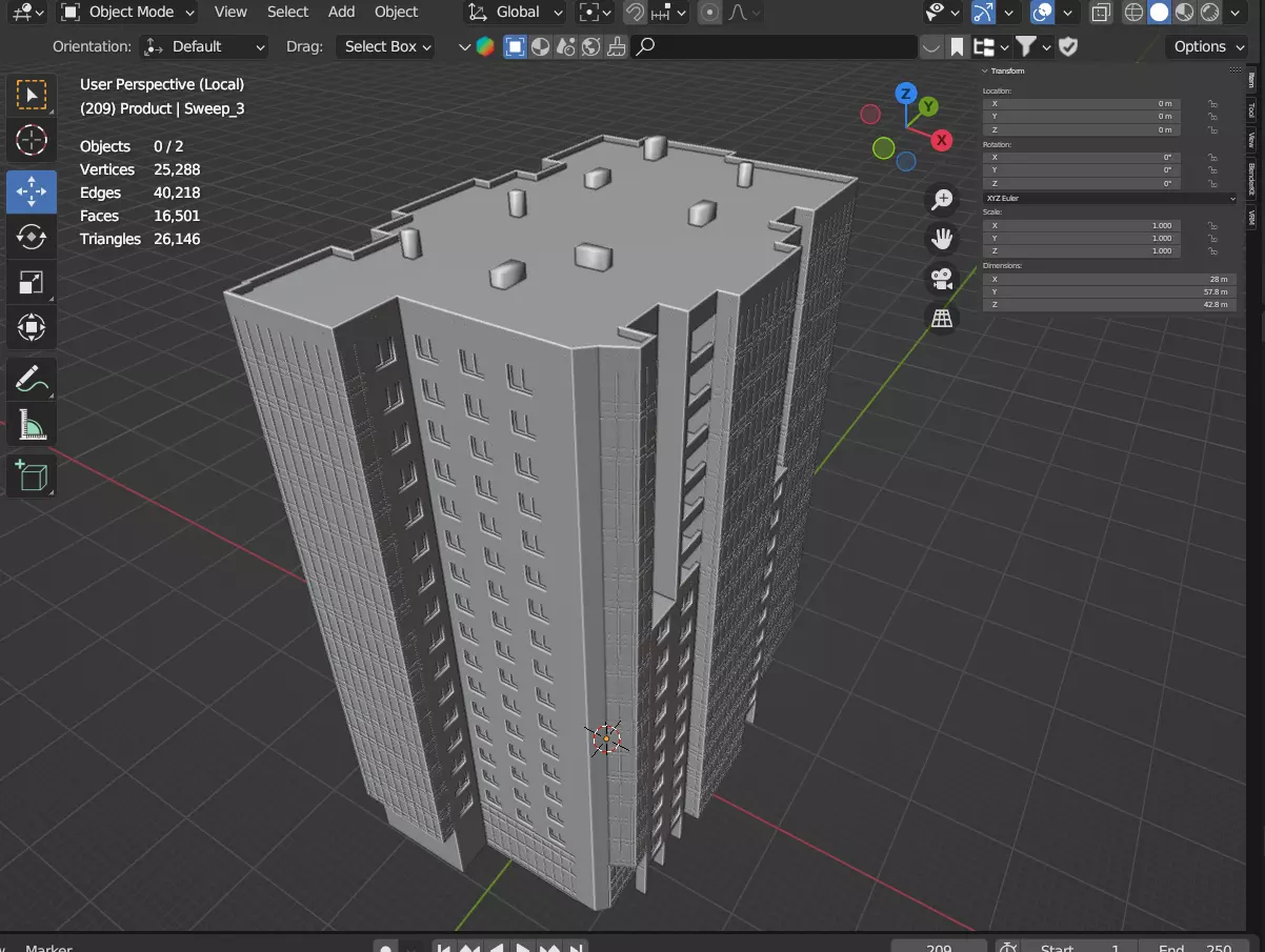 Big Apartment Building 3D model_5