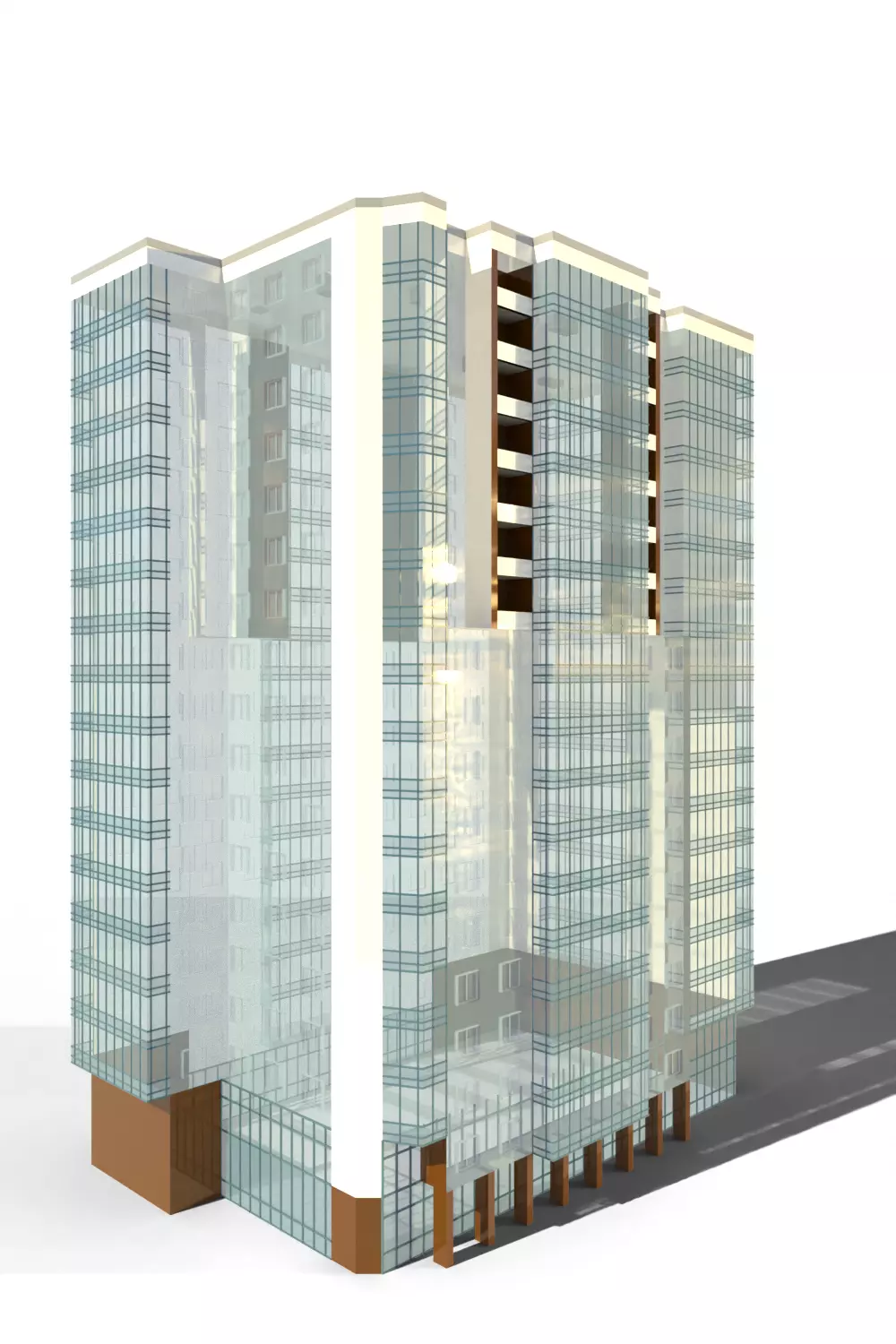 Big Apartment Building 3D model_1