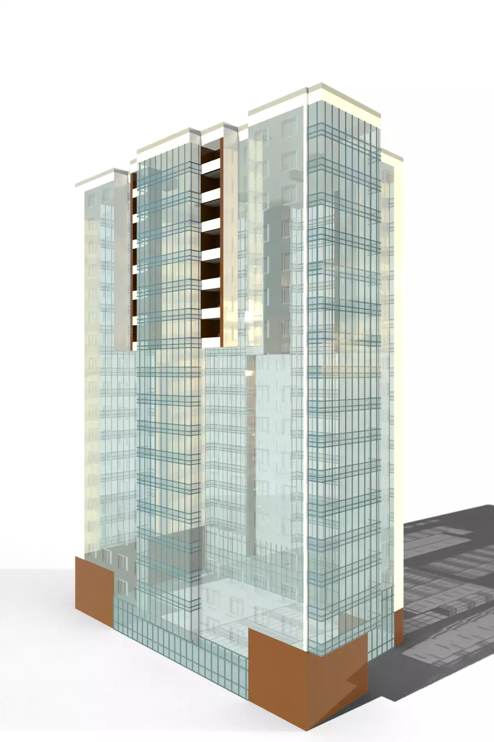 Big Apartment Building 3D model_2