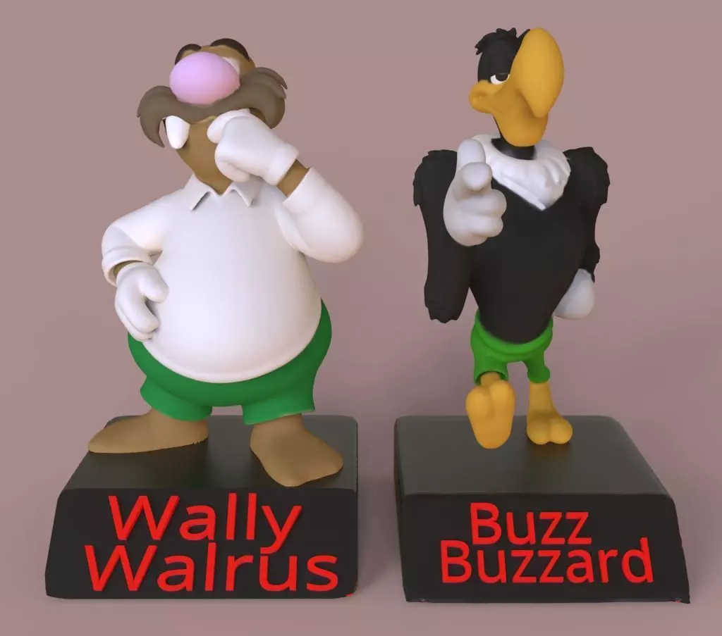 Wally Warlus and Buzz Buzzard 3D print model