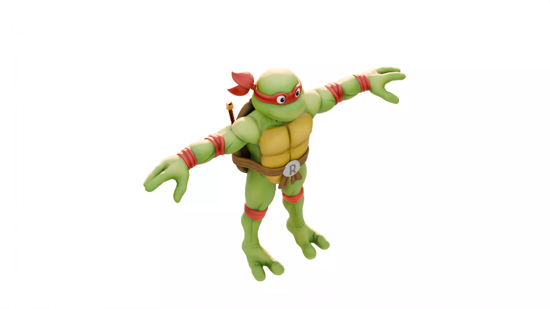 TMNT Raphael Cartoon Low-poly 3D model_5