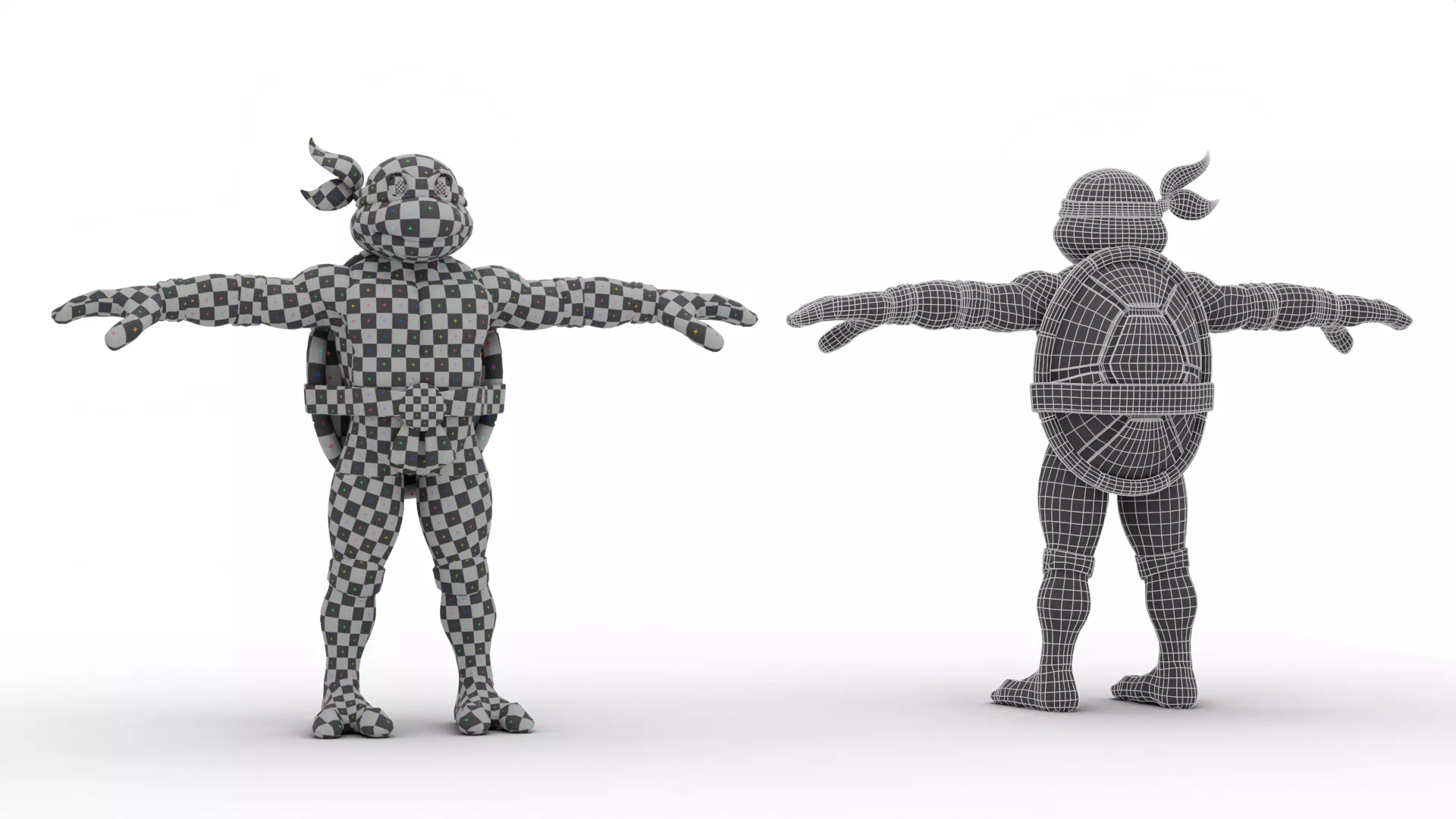 TMNT Raphael Cartoon Low-poly 3D model_10