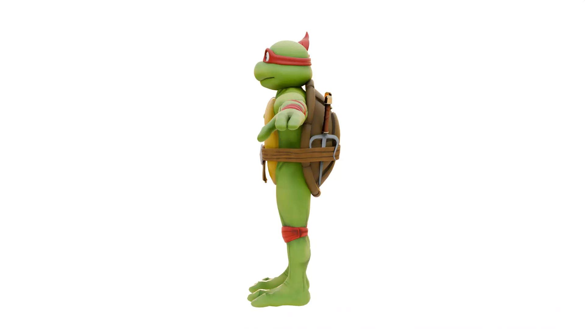 TMNT Raphael Cartoon Low-poly 3D model_3