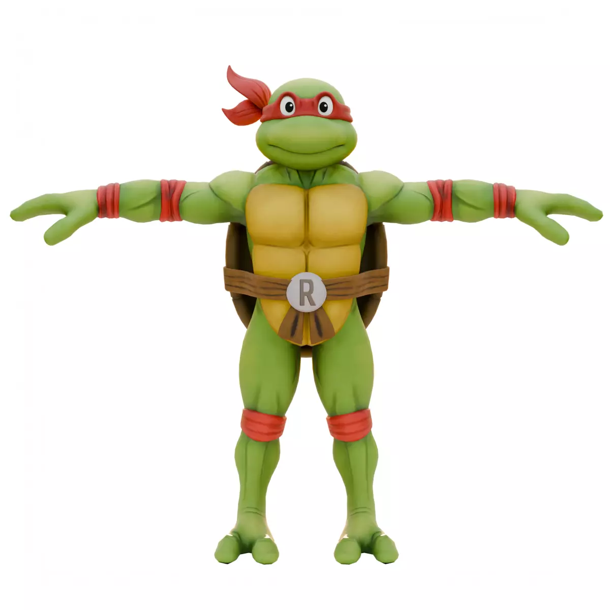 TMNT Raphael Cartoon Low-poly 3D model_1
