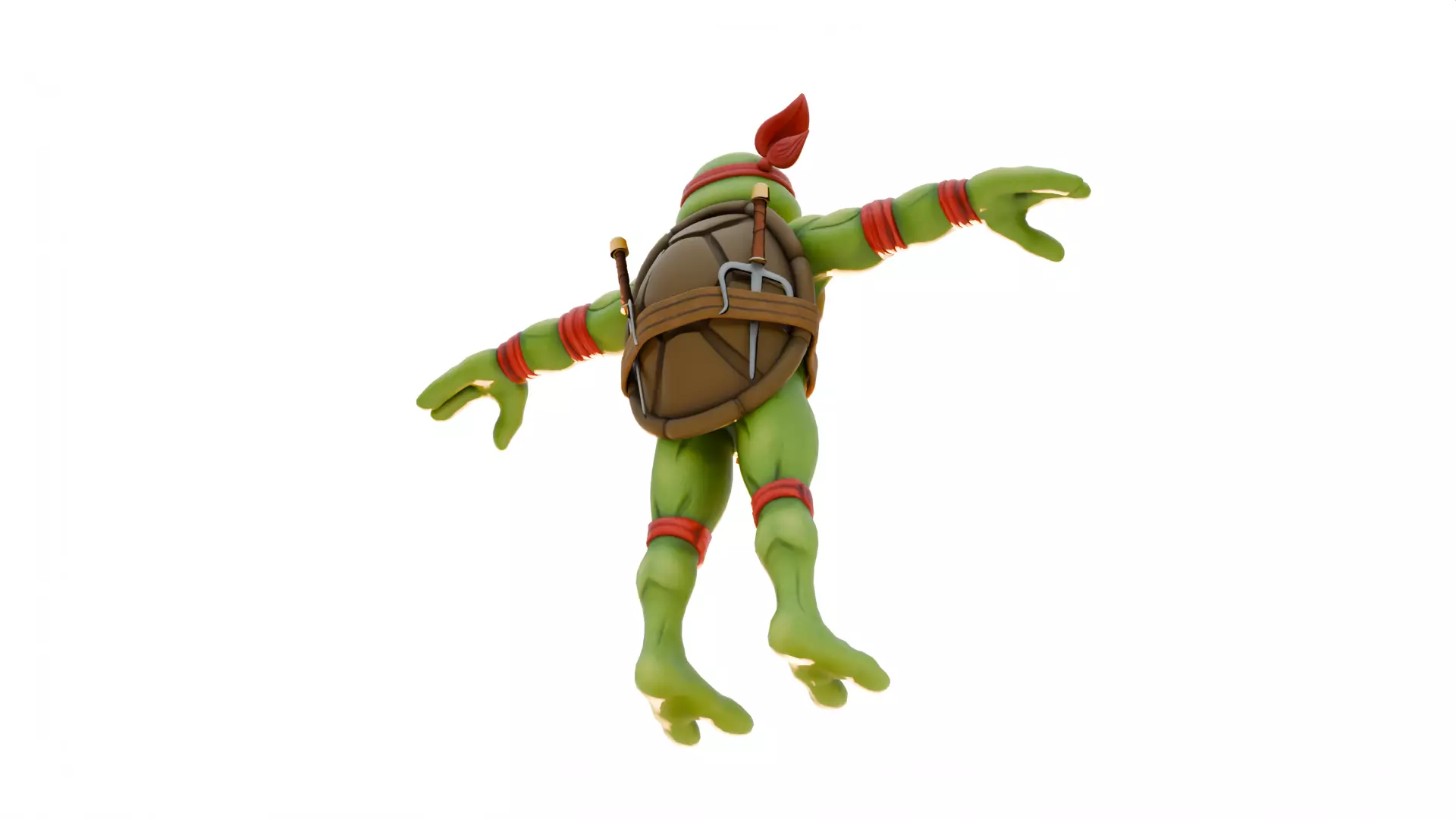 TMNT Raphael Cartoon Low-poly 3D model_6