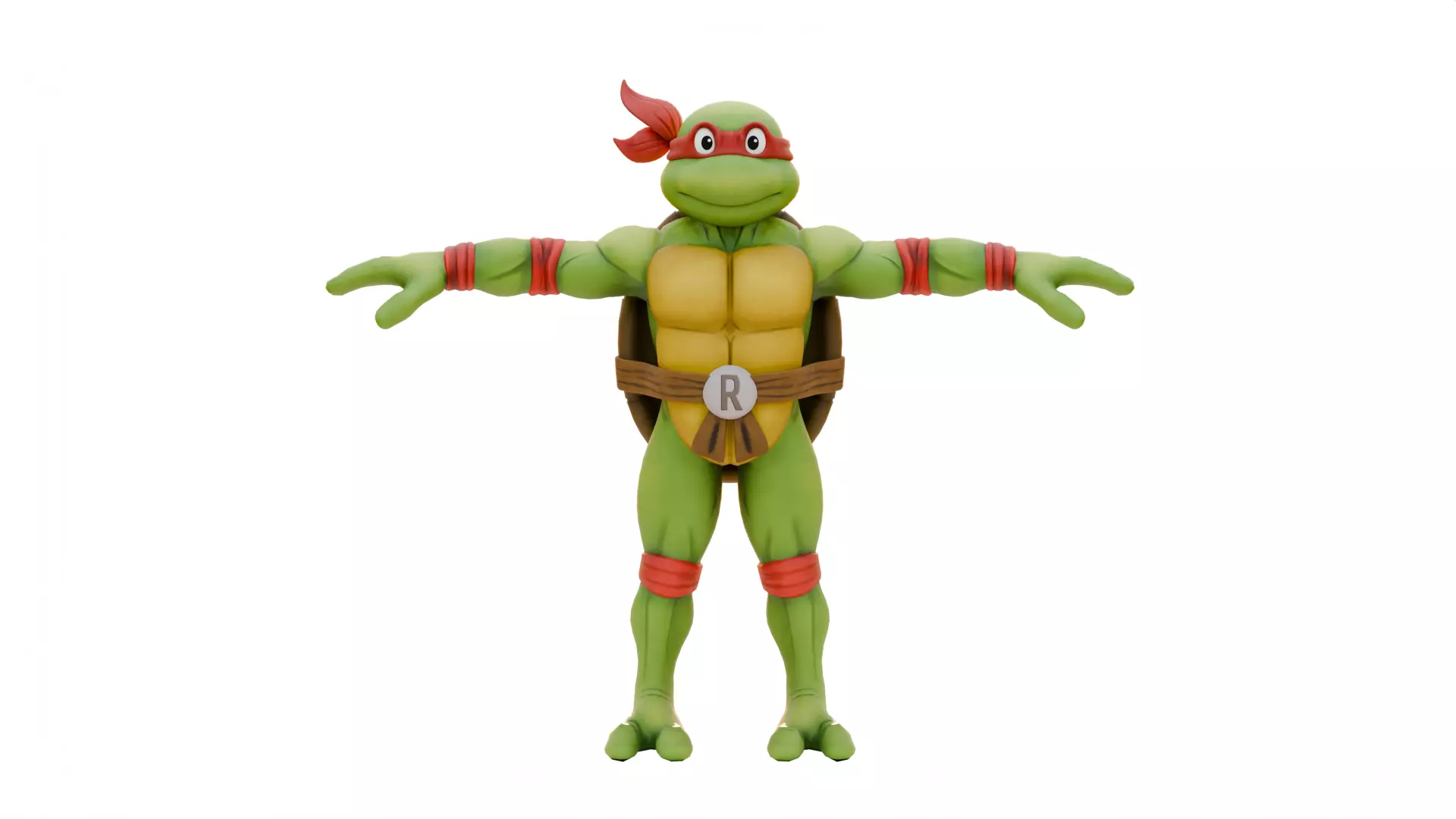 TMNT Raphael Cartoon Low-poly 3D model_0