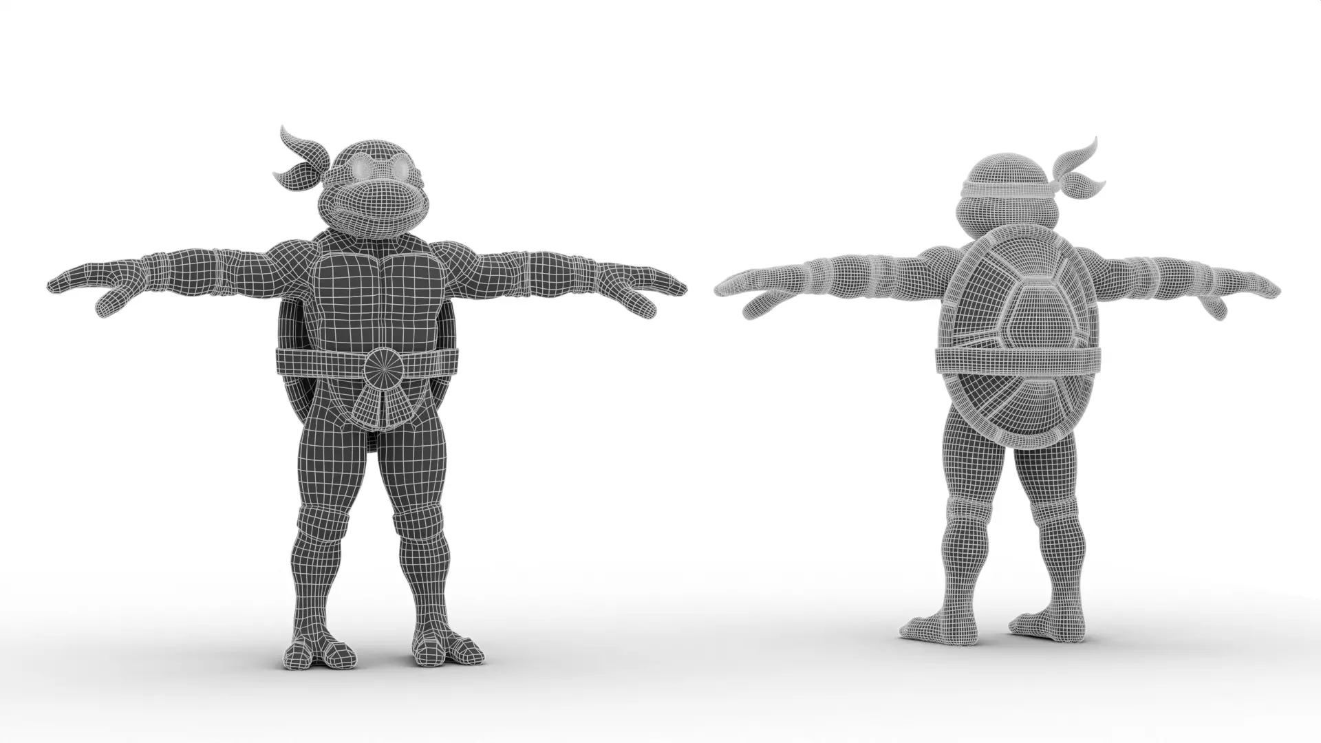 TMNT Raphael Cartoon Low-poly 3D model_11