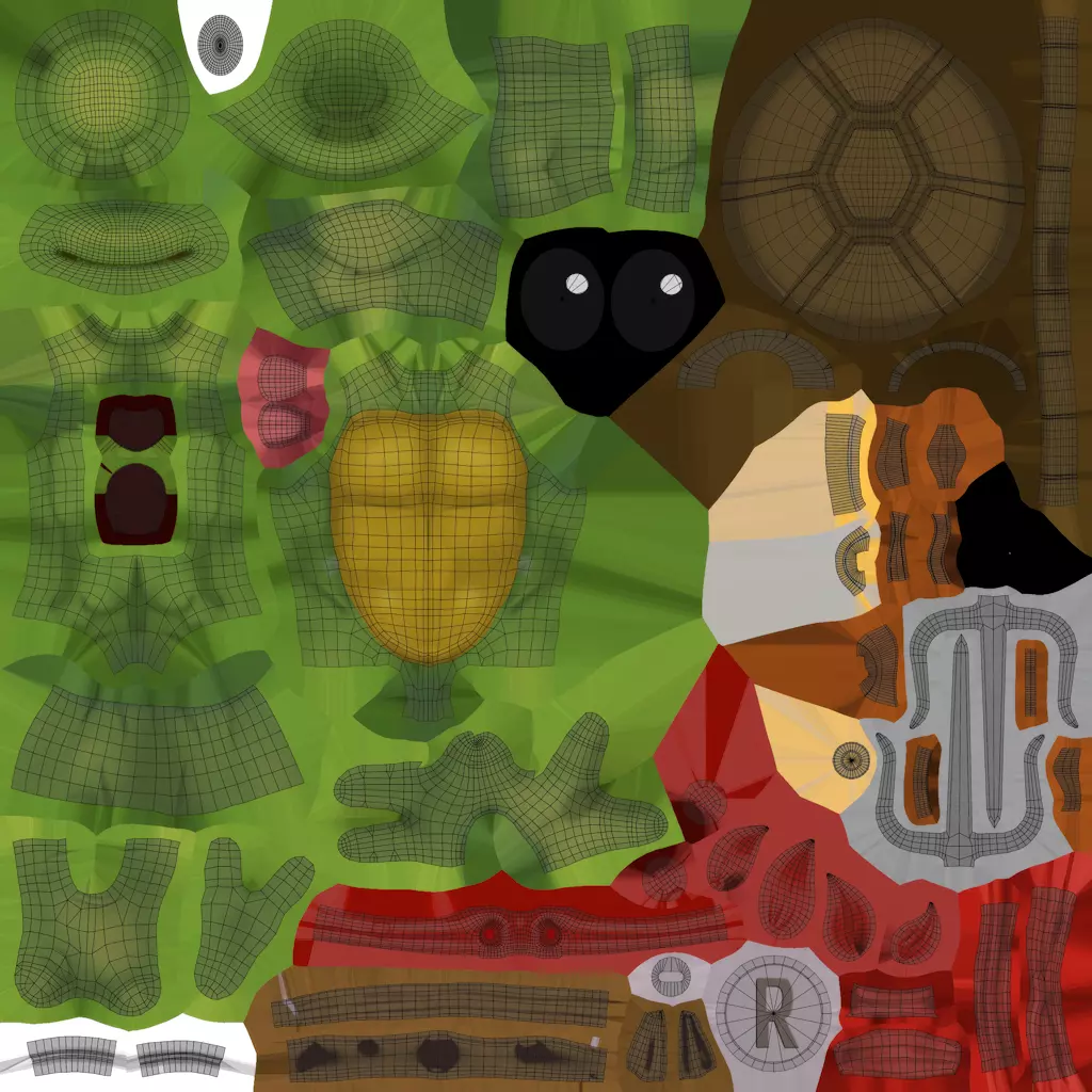 TMNT Raphael Cartoon Low-poly 3D model_7