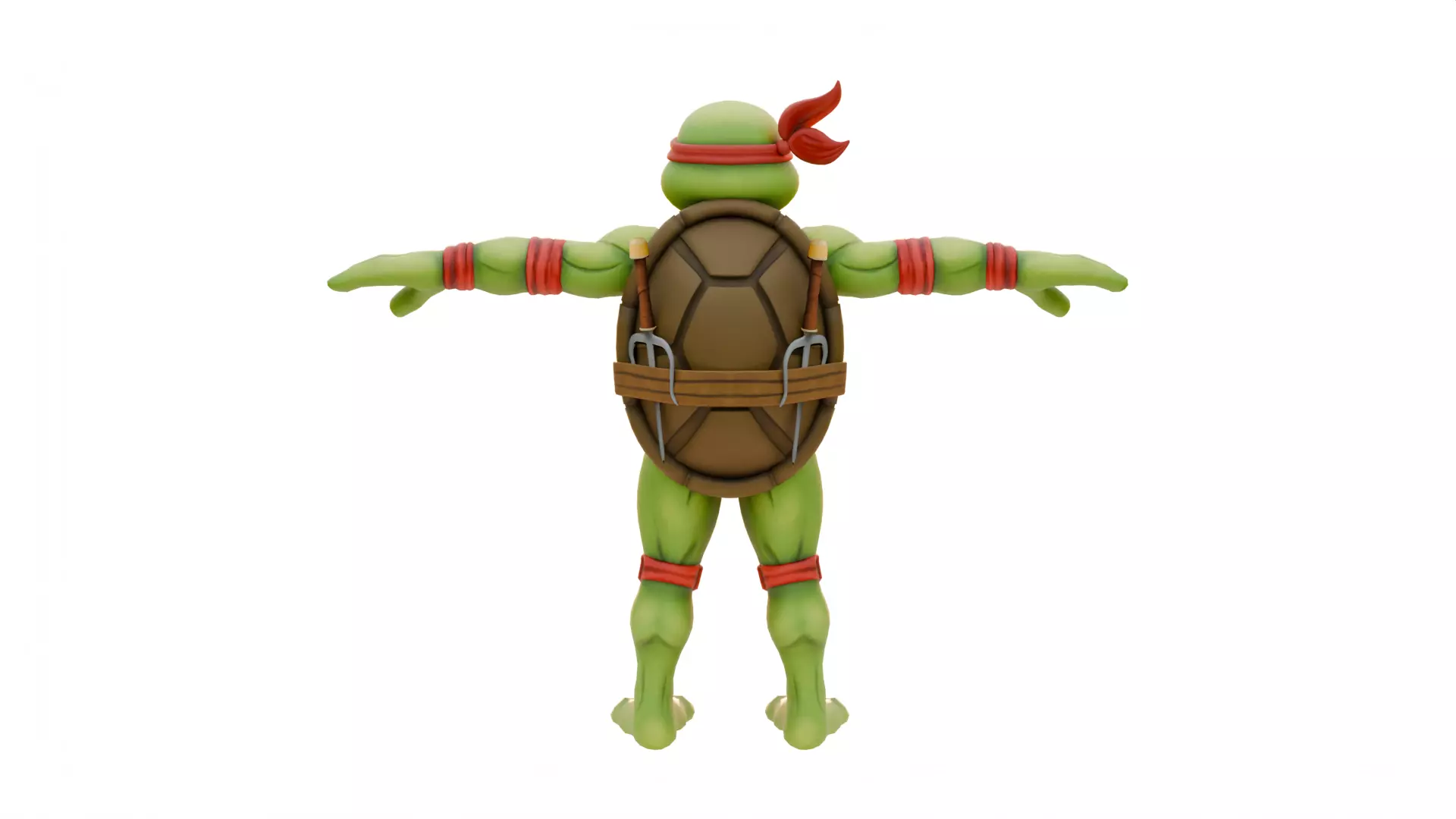 TMNT Raphael Cartoon Low-poly 3D model_2