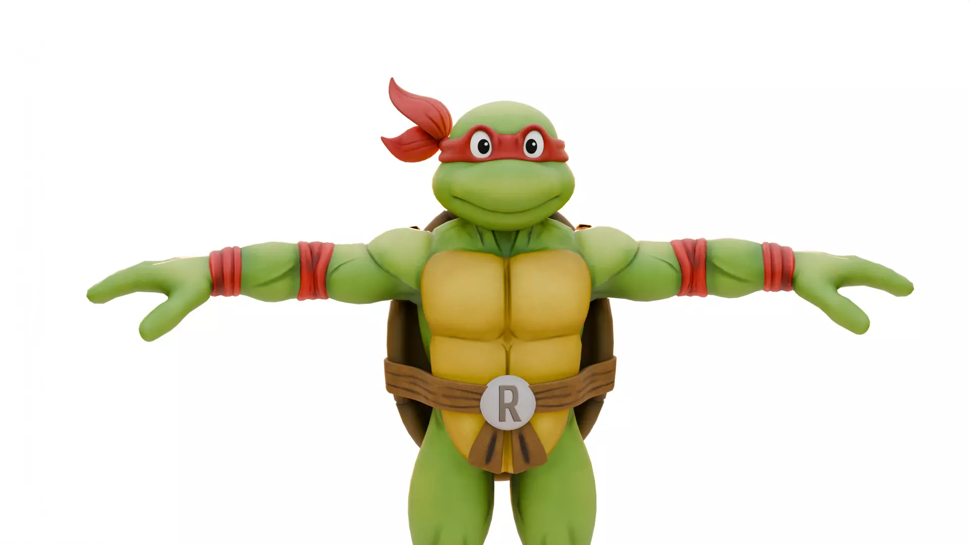 TMNT Raphael Cartoon Low-poly 3D model_14