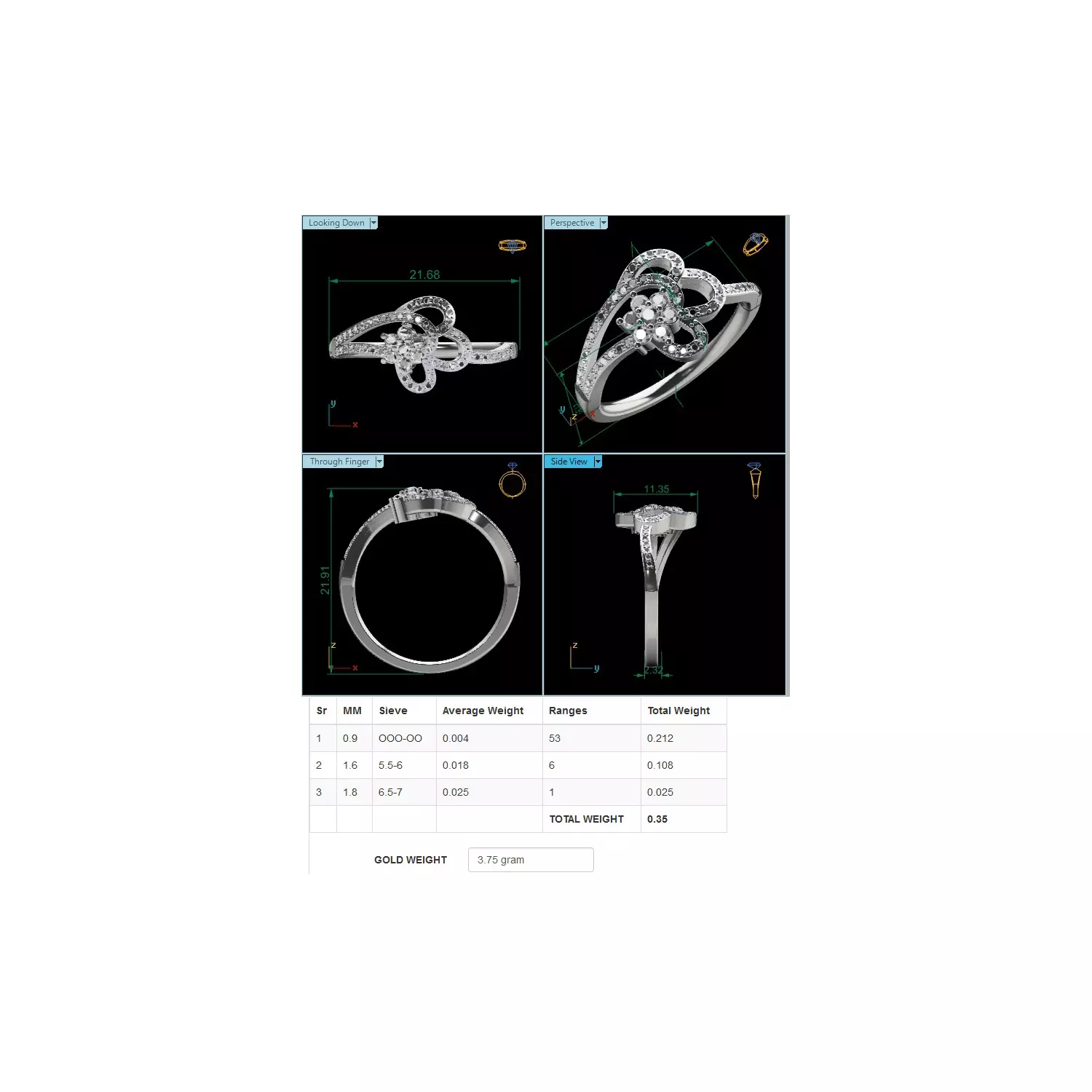 Women Ring Render 3dm STL MTL SLC JCD OBJ FBX Details 3D print model_20