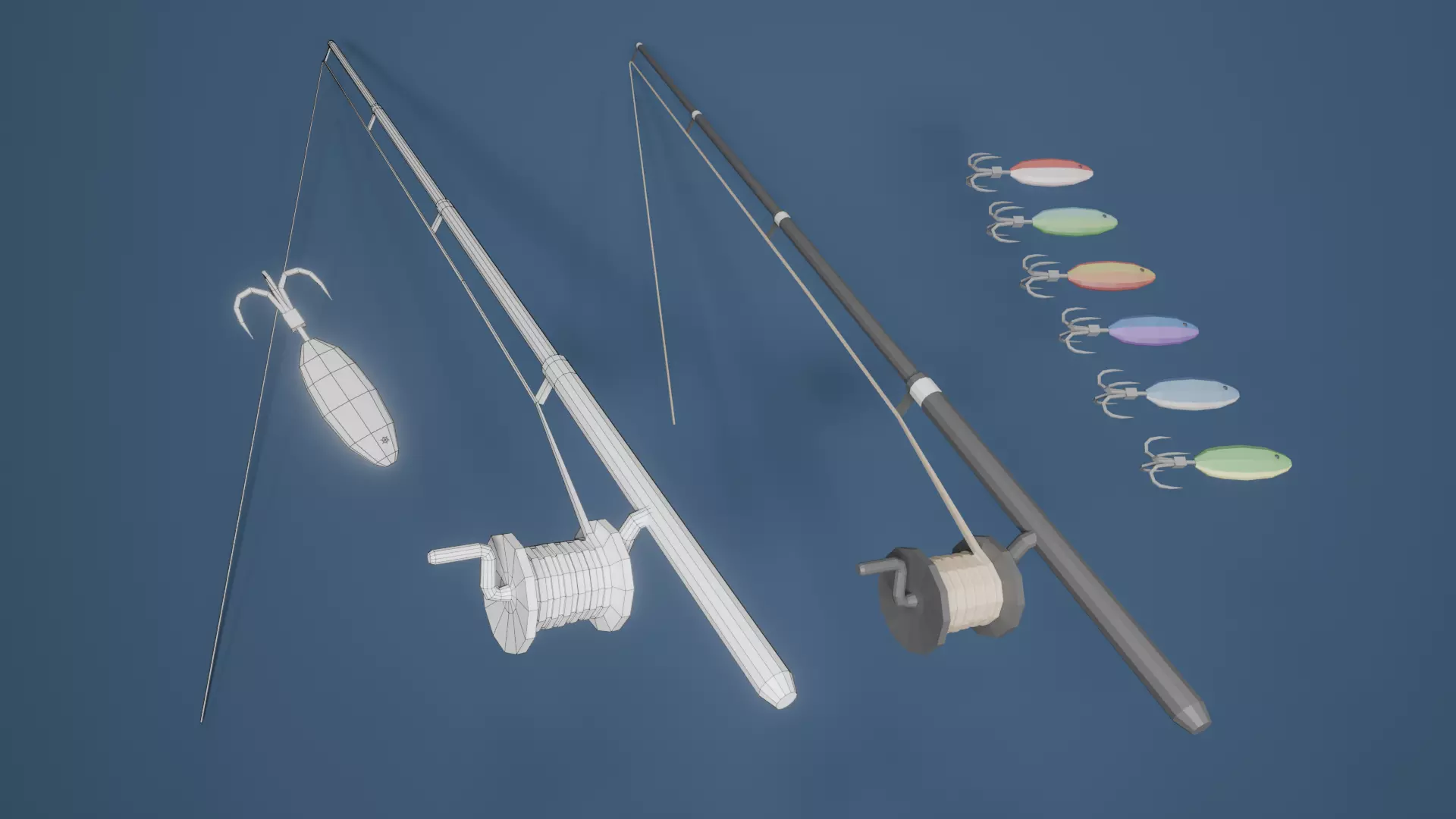 Low Poly Fishing Pack Low-poly 3D model_3