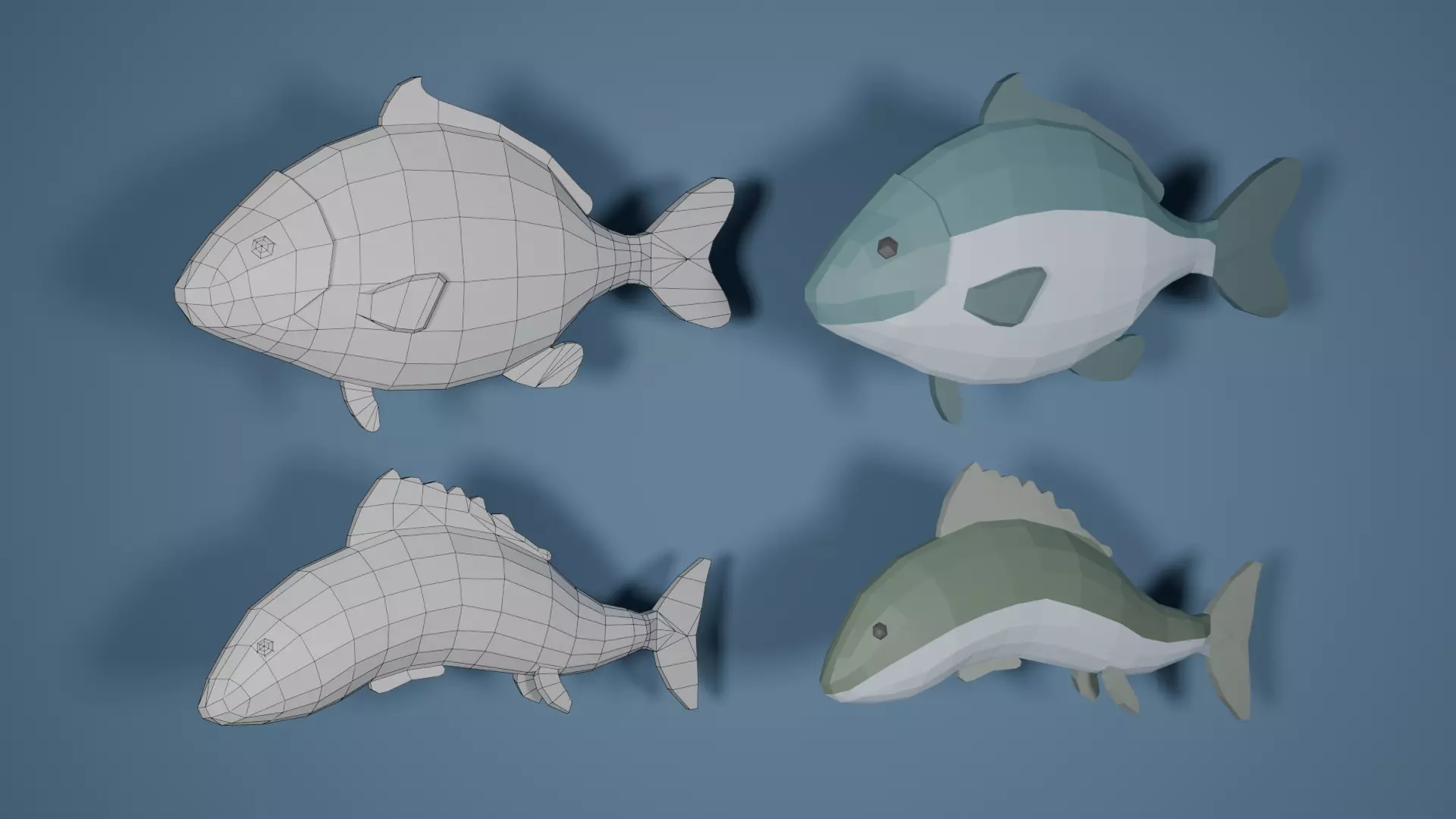 Low Poly Fishing Pack Low-poly 3D model_4