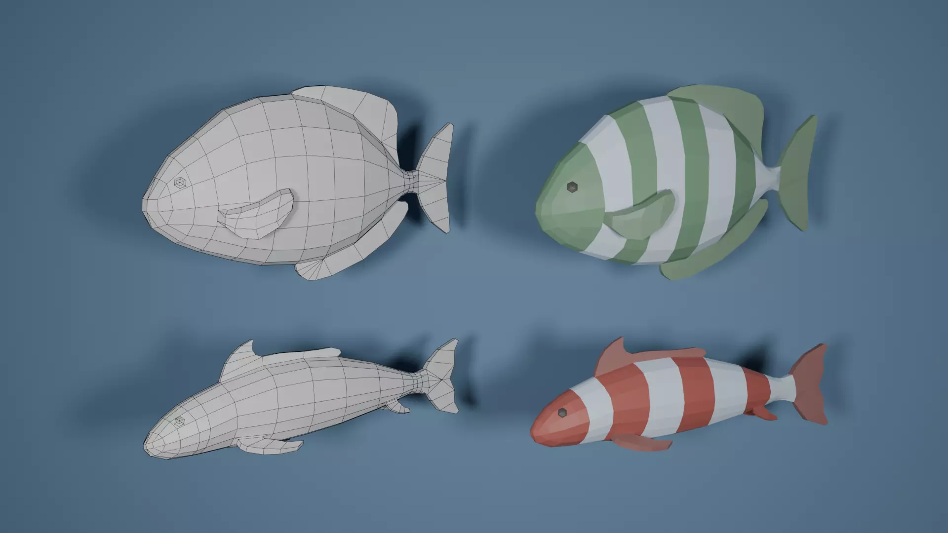 Low Poly Fishing Pack Low-poly 3D model_6
