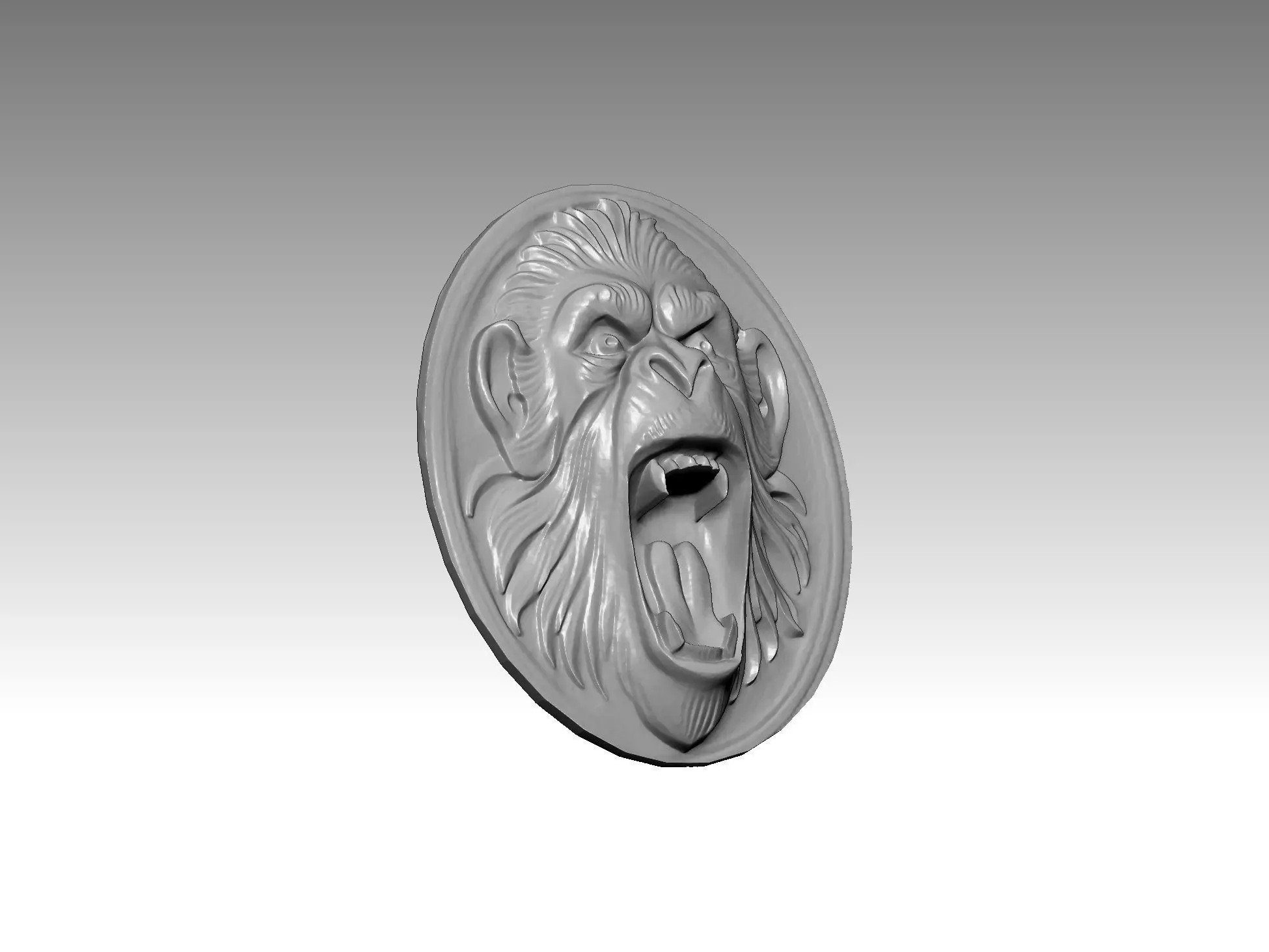 Monkey  Head 3D print model_4
