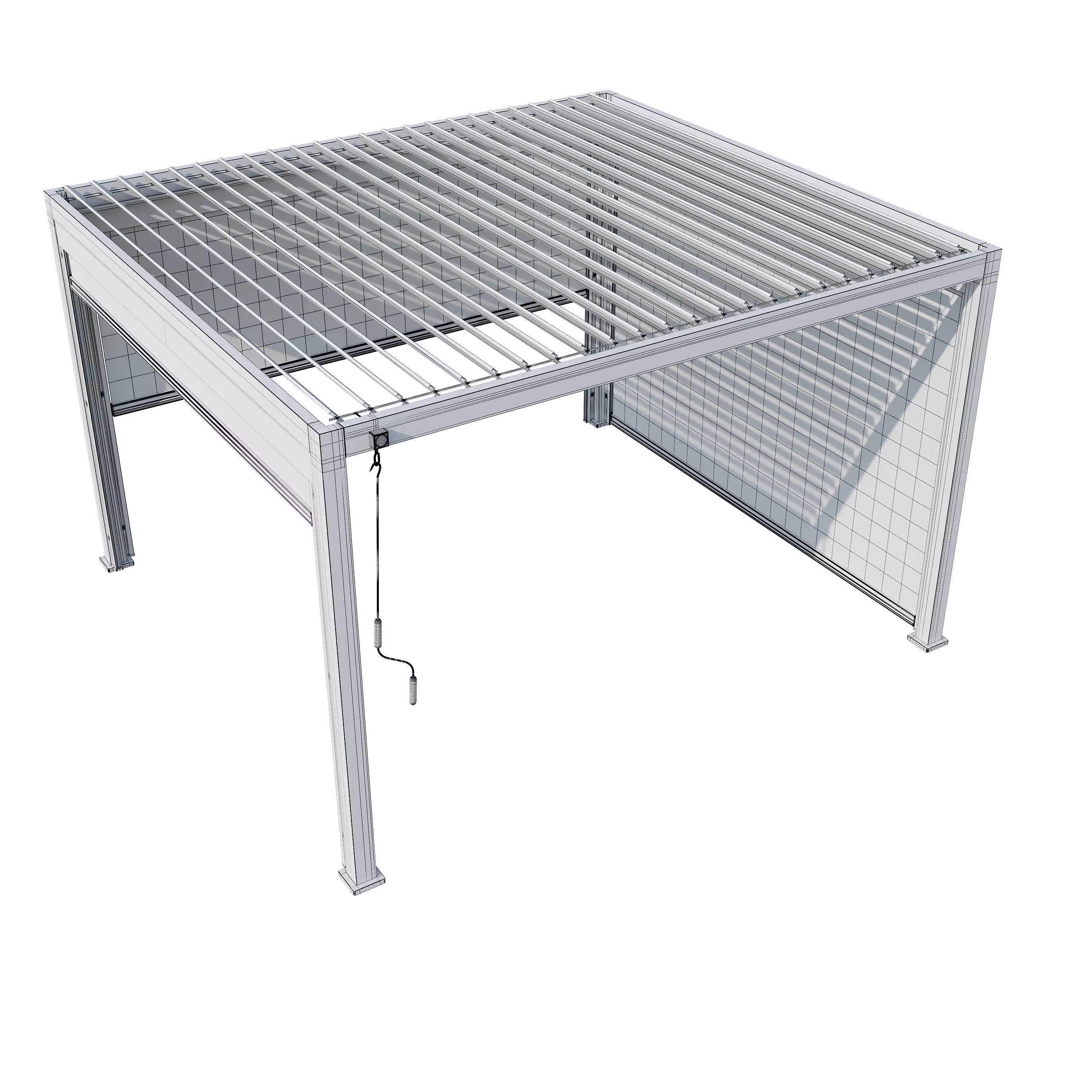 Canopy gazebo Alvaro white 3D model_27