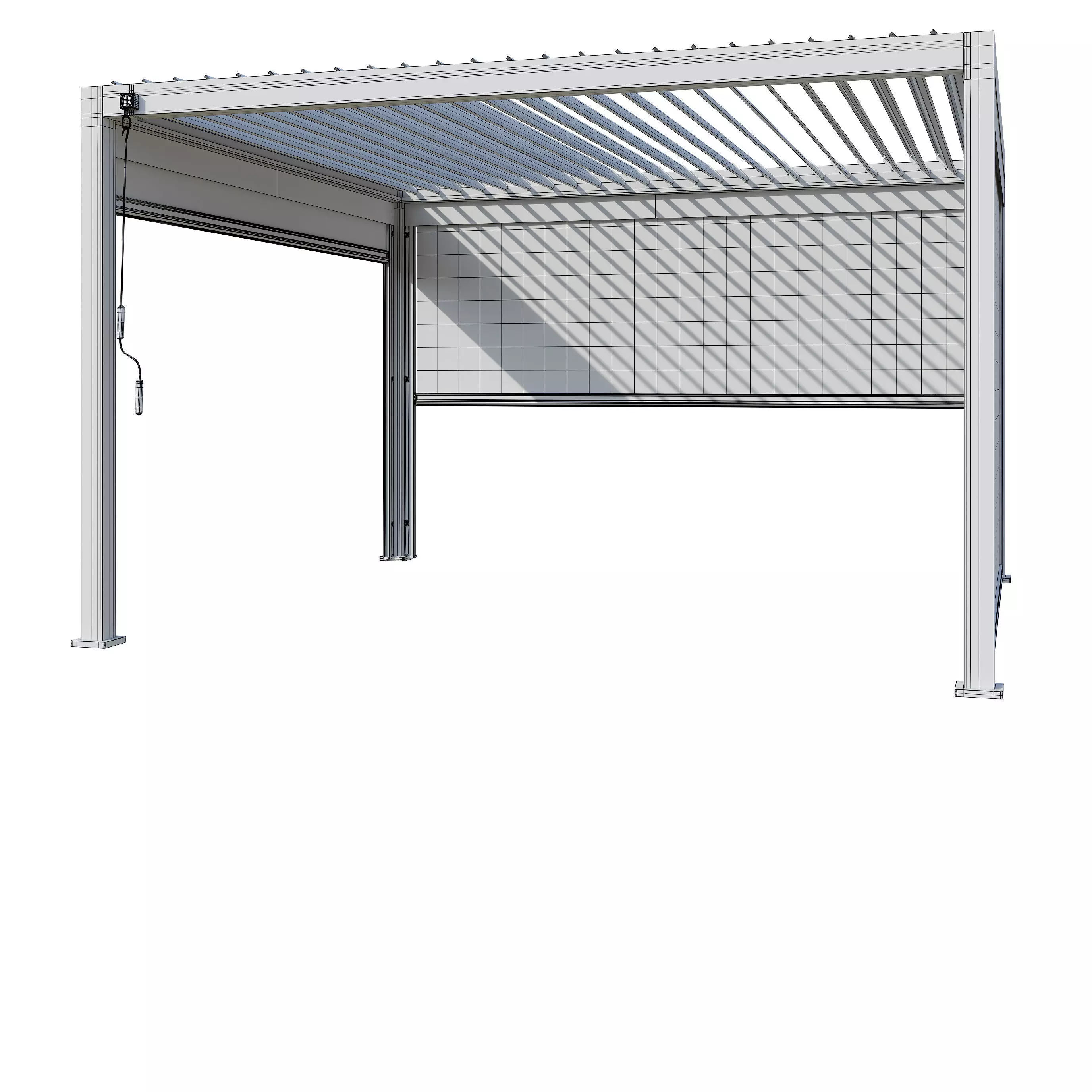 Canopy gazebo Alvaro white 3D model_28