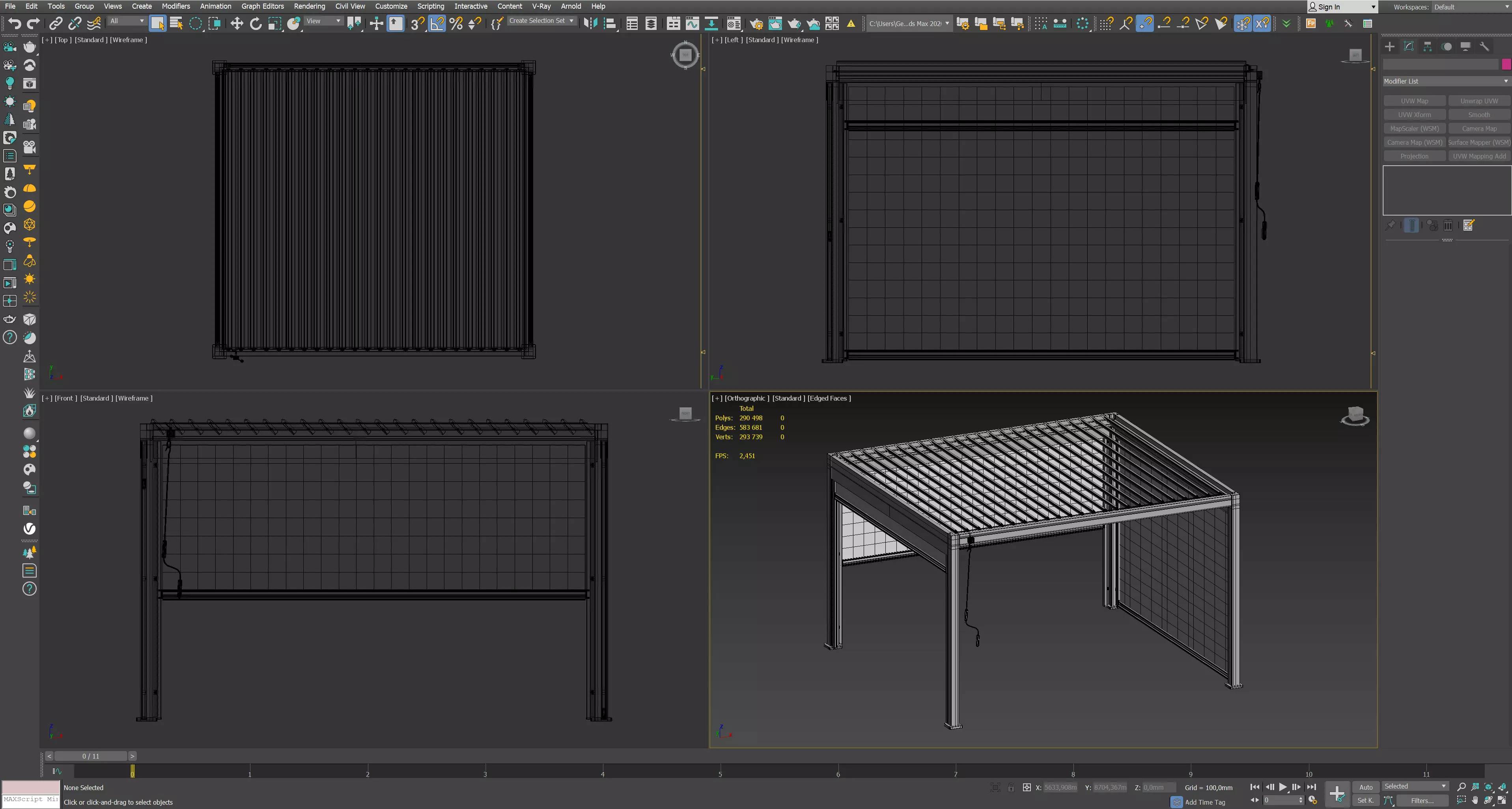 Canopy gazebo Alvaro white 3D model_7
