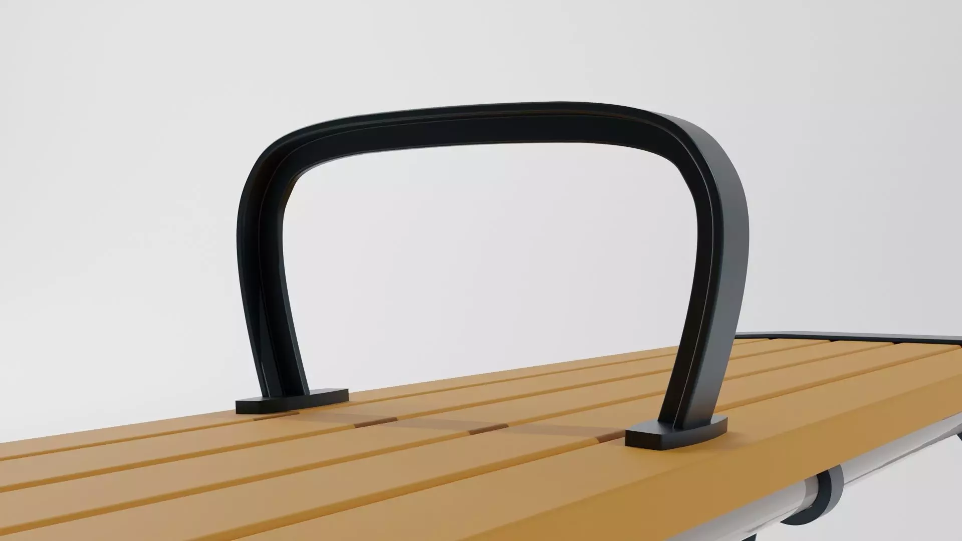 Japanese public bench type A 3D model_6