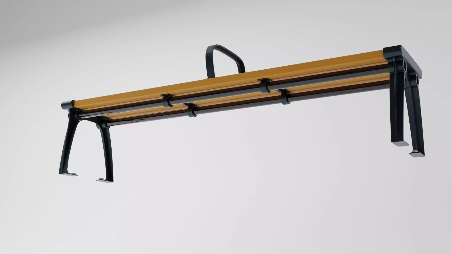 Japanese public bench type A 3D model_4