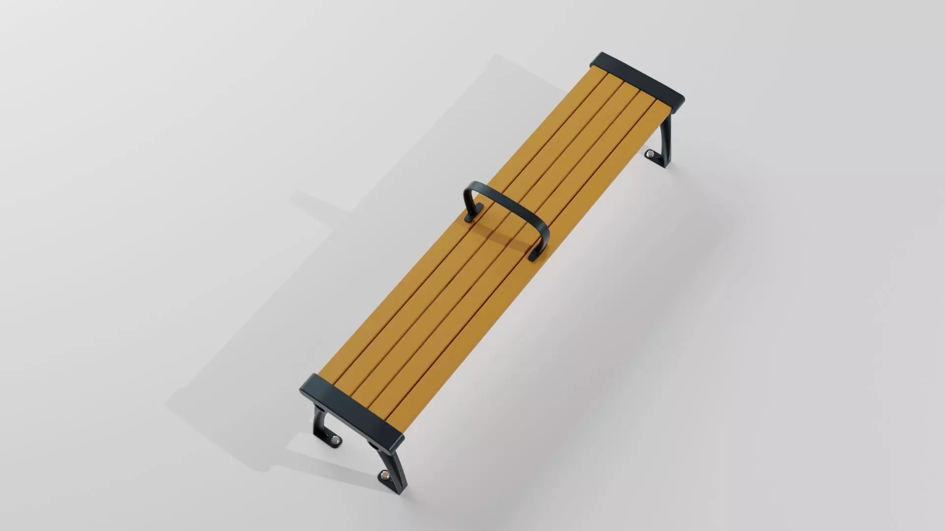 Japanese public bench type A 3D model_1