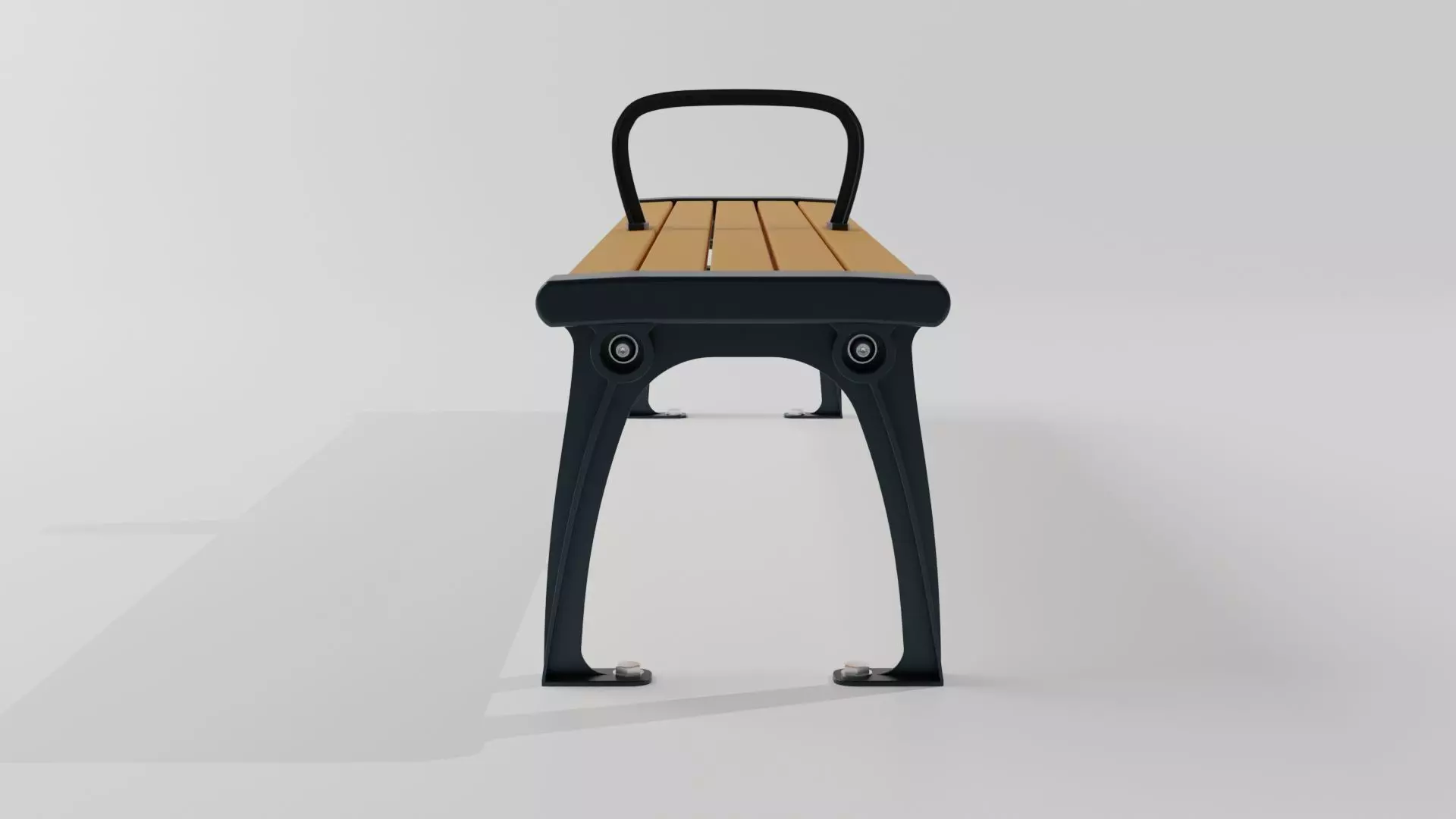 Japanese public bench type A 3D model_2