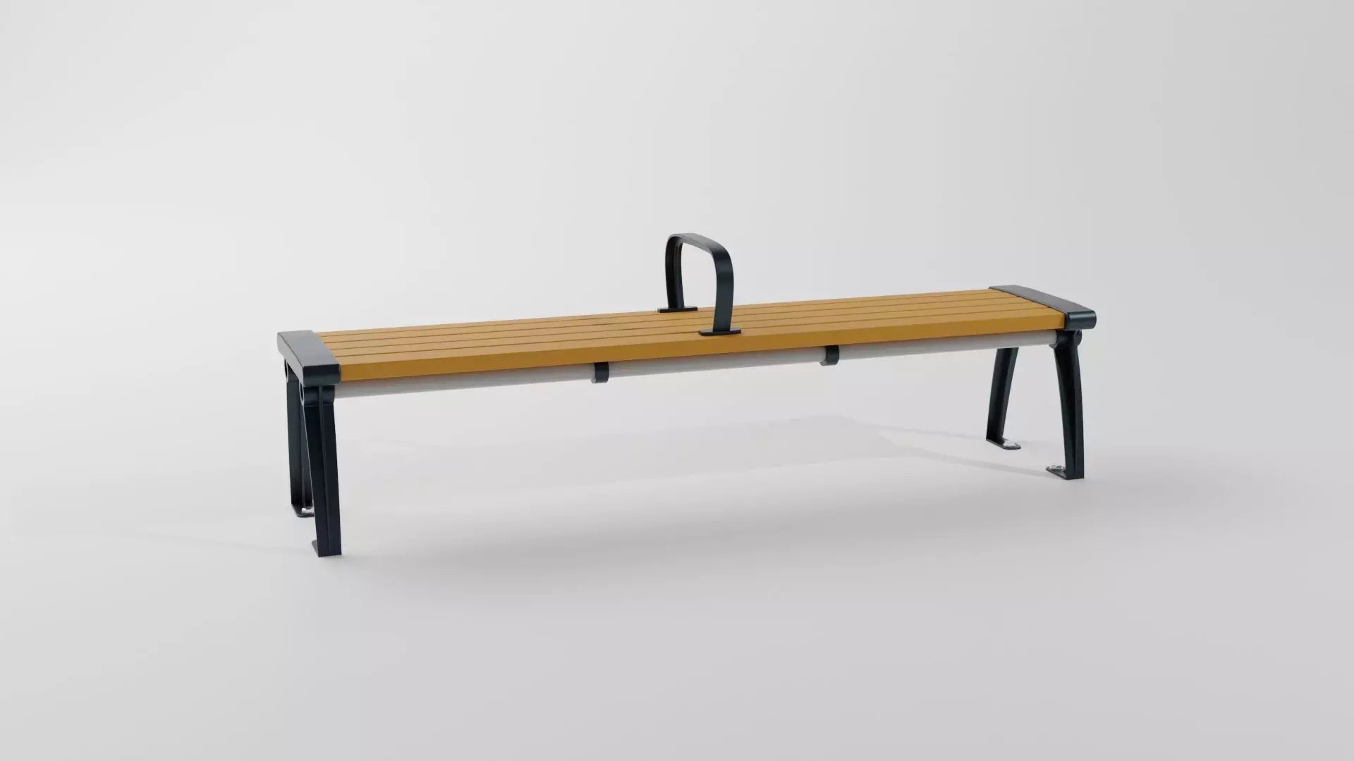 Japanese public bench type A 3D model_8