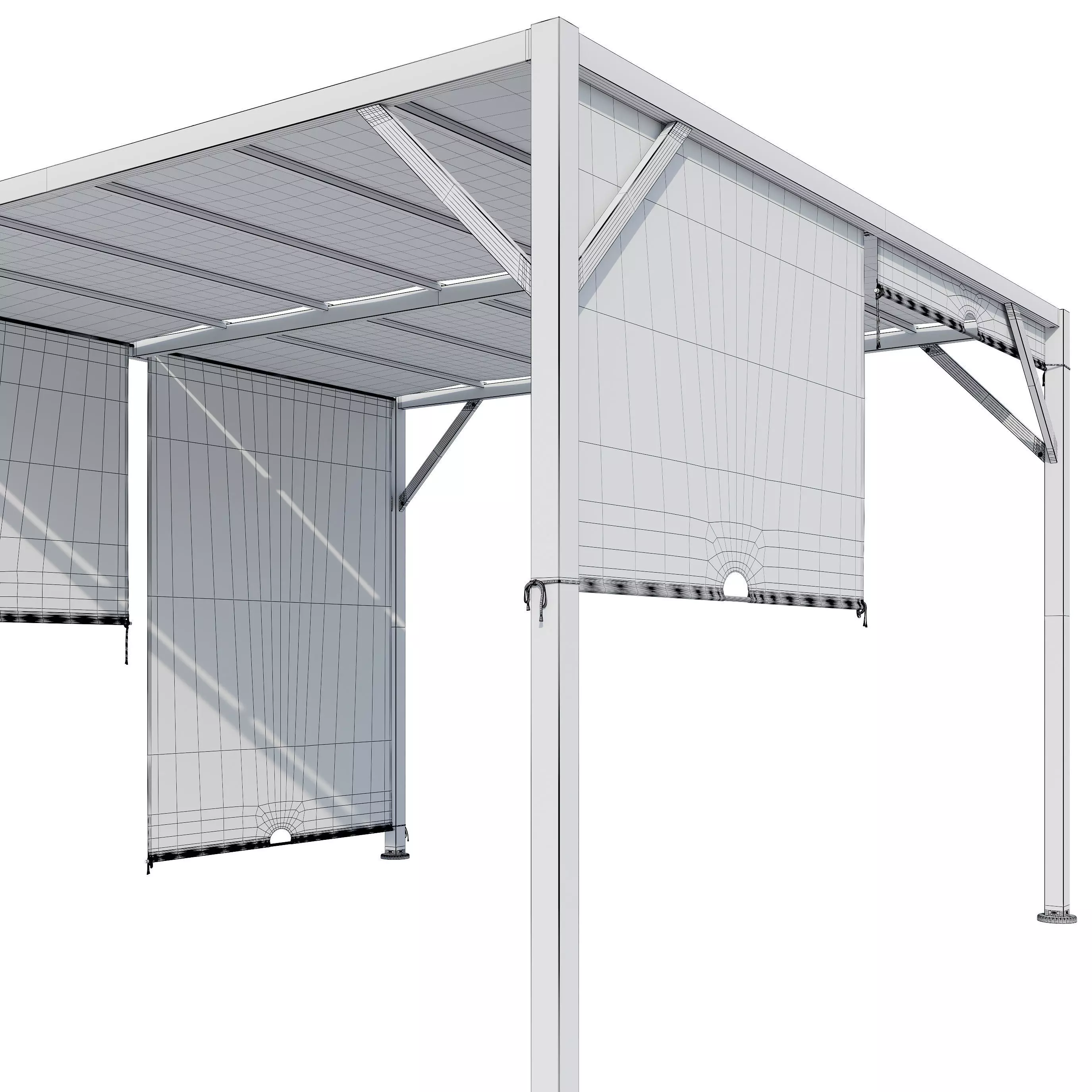 Canopy gazebo gazebo Santorini 3D model_28