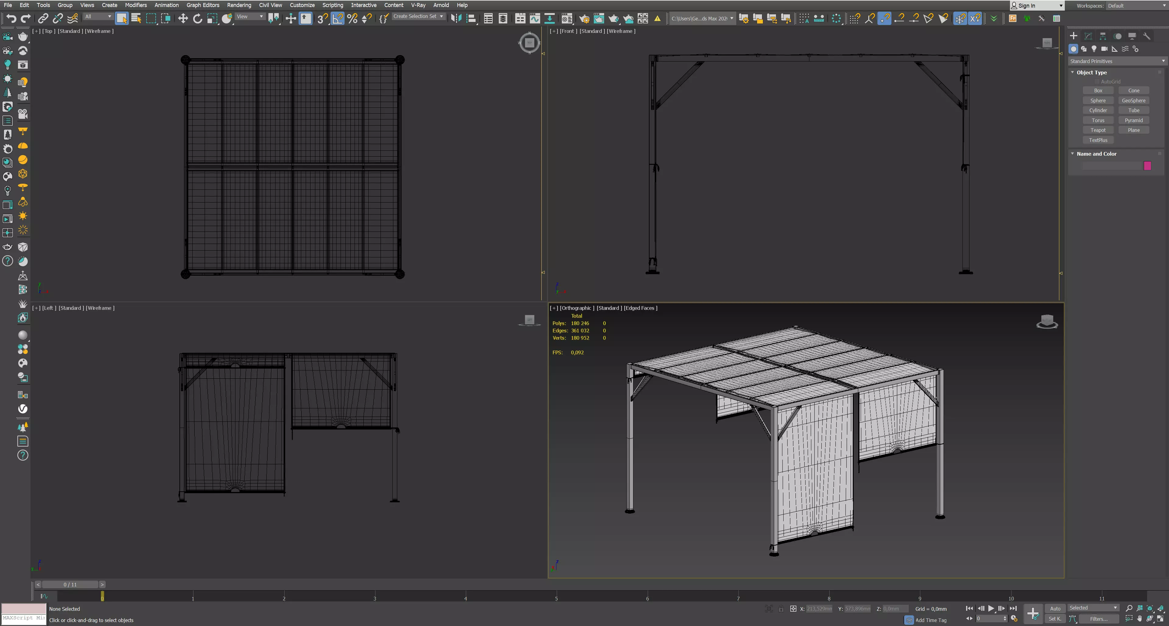 Canopy gazebo gazebo Santorini 3D model_7