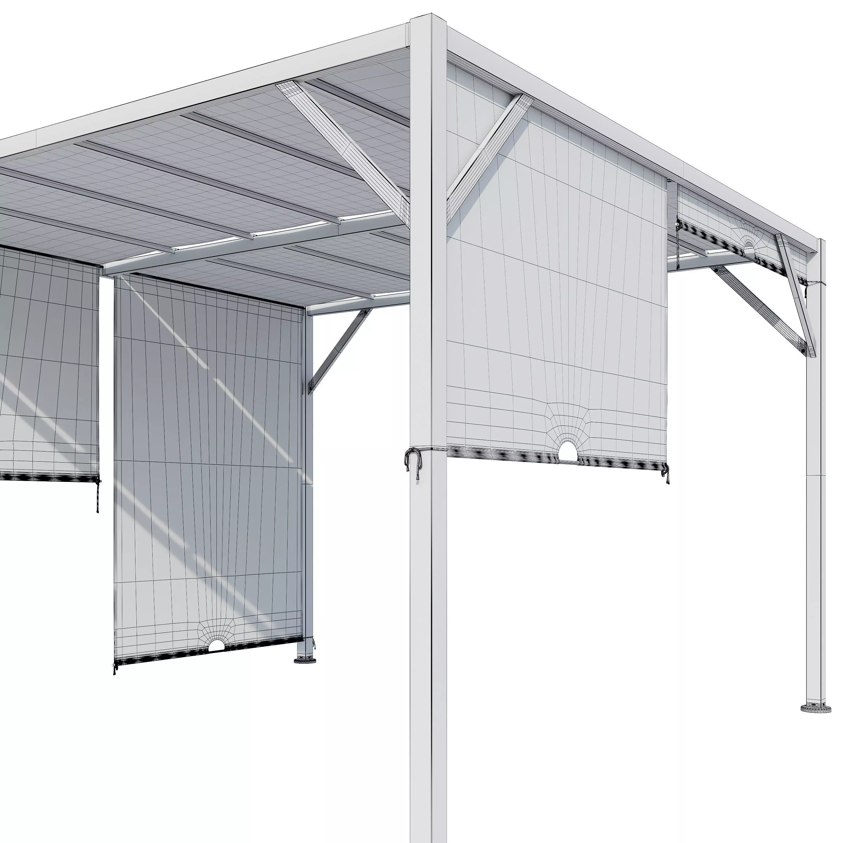 Canopy gazebo gazebo Santorini 3D model_6