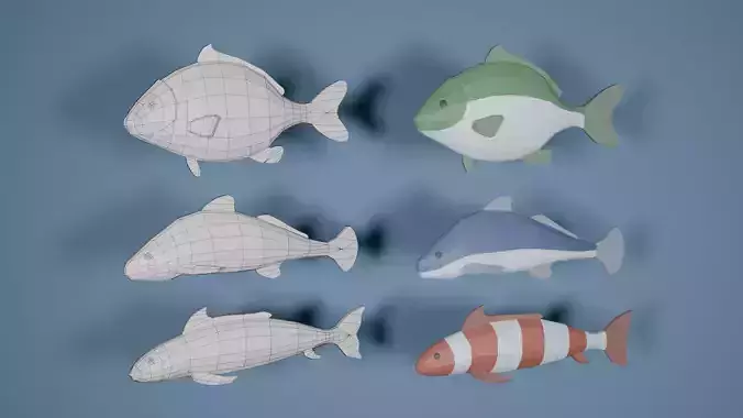 Low Poly Fish Free low-poly 3D model